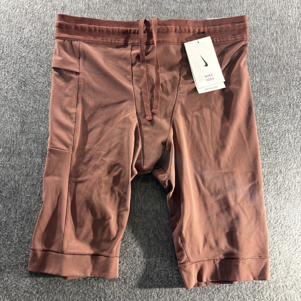 Nike Mens Size L Infinalon Dri-Fit Yoga Shorts Pocket New